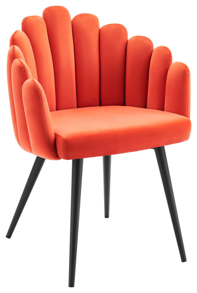 Vanguard Performance Velvet Dining Chair Set of 2 Black Orange -6028