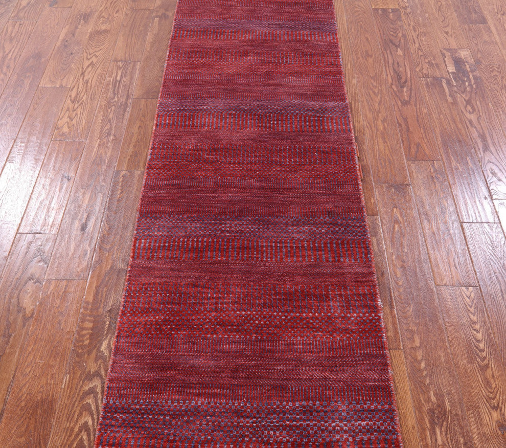 Runner Savannah Grass Hand-Knotted Wool and Silk Rug 2' 5" X 10' 1" Q11950