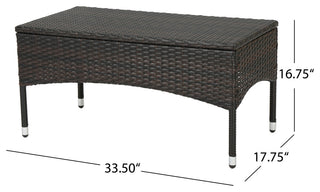 GDF Studio 4-Piece Olivera Outdoor Multi-Brown Wicker Chat With Cushions Set