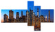 Night New York City Panorama, Extra Large Canvas Art Print, 60"x32", 5 panels