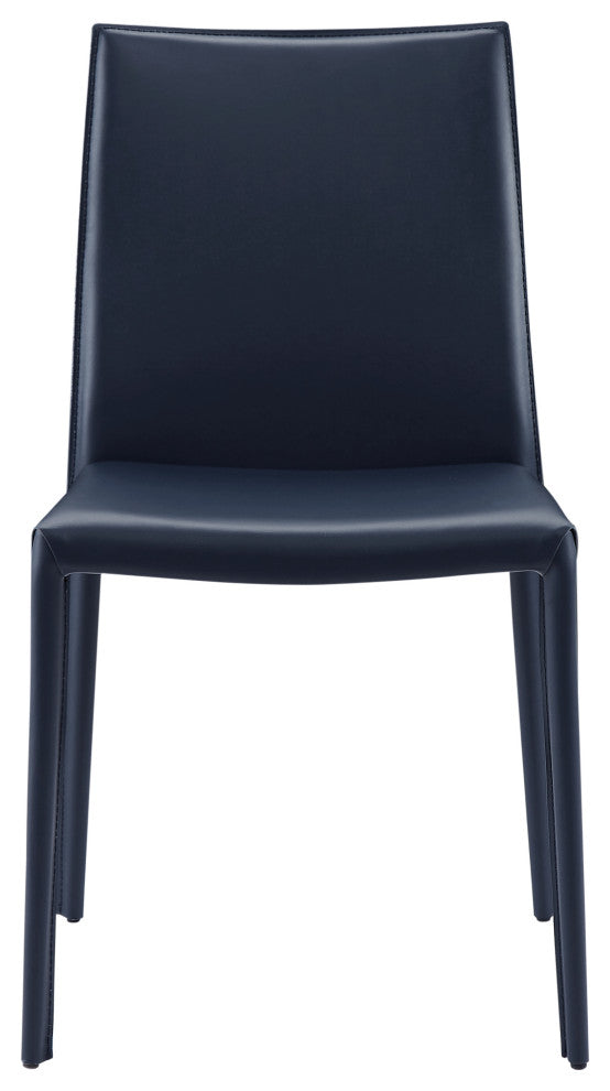 Elite Living Prima, Set of 2, Mid-Century Modern Dining Chair, Midnight Blue