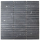 Nero Marquina Black Marble 5/8x4 Rectangular Stacked Mosaic Tile Honed, 1 sheet