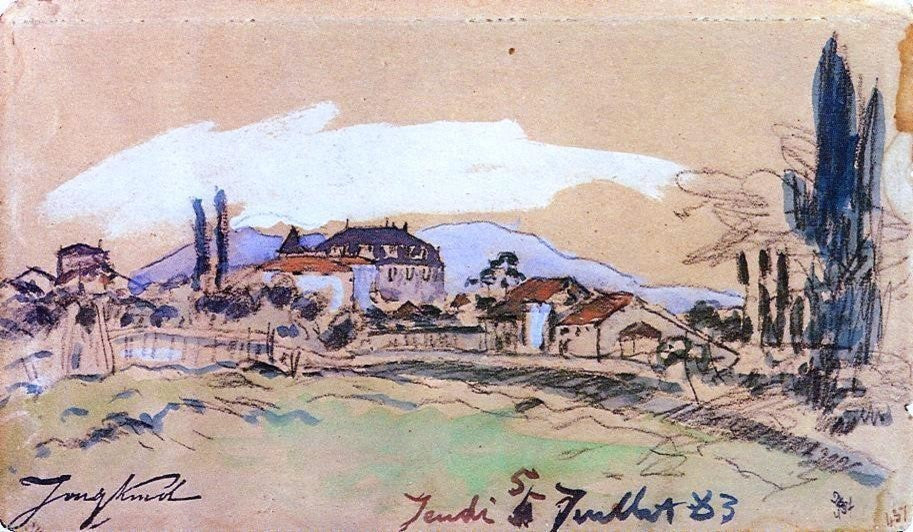 Johan Barthold Jongkind The Village, 18"x27" Wall Decal Print