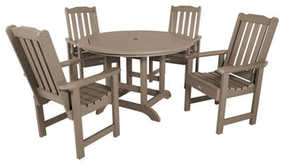 Lehigh 5-Piece Round Dining Set, Woodland Brown