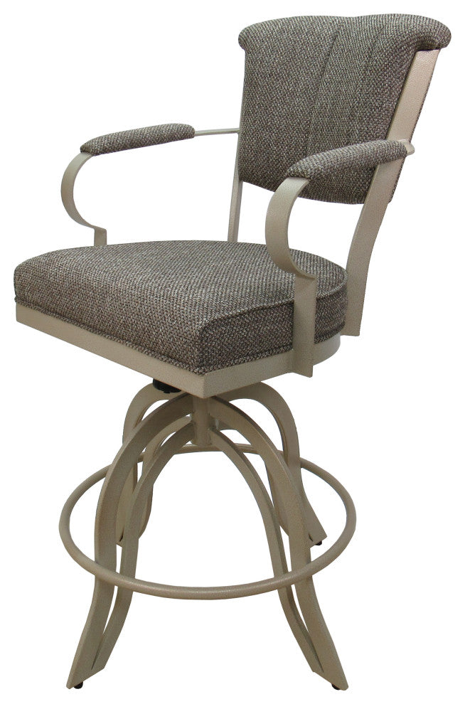 Miami Counter 26" or 30" Metal Bar Stool - A Base, Hemsath Driftwood, Beige, 30"