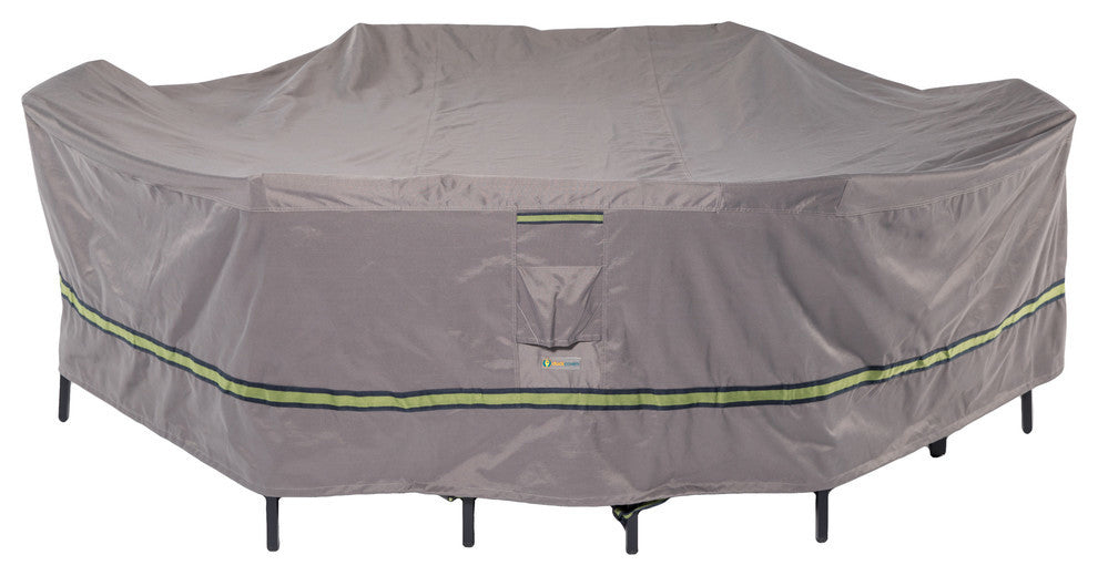 Soteria Rain Proof 140" Rectangular/Oval Patio Table With Chairs Cover