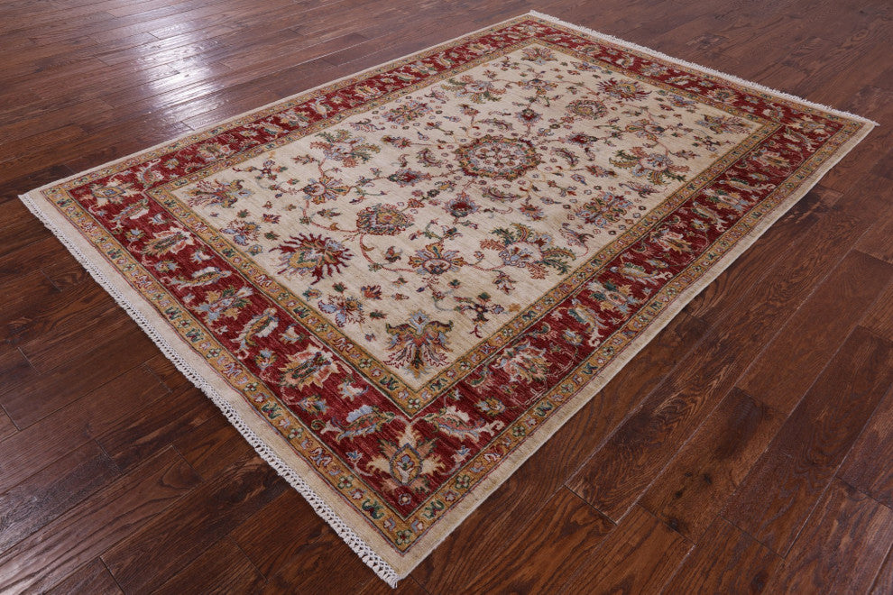 Persian Tabriz Hand-Knotted Wool Rug 5' 1" X 8' 0" Q11273