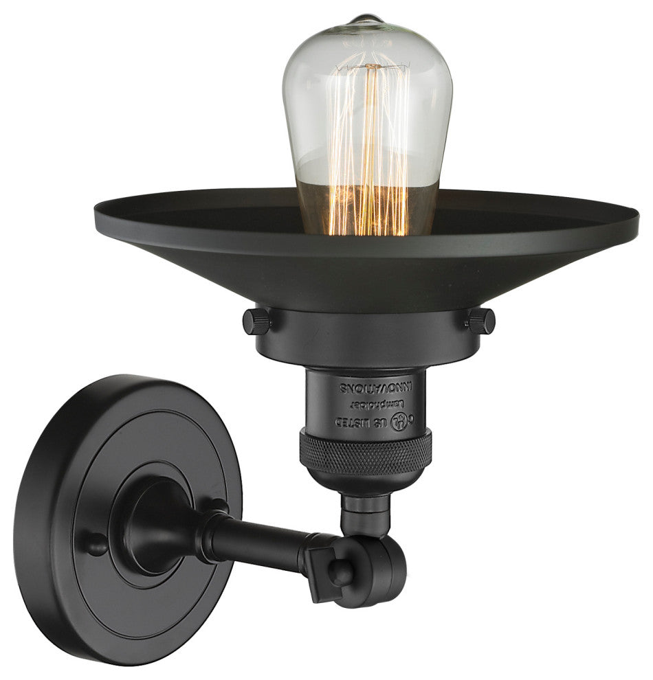 Railroad 1-Light Sconce, Matte Black