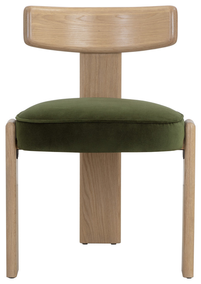 Horton Dining Chair, Rustic Oak, Forest Green, Set of 2