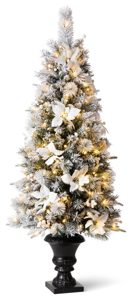 Pre-Lit Pine Artificial Christmas Porch Tree, 5ft