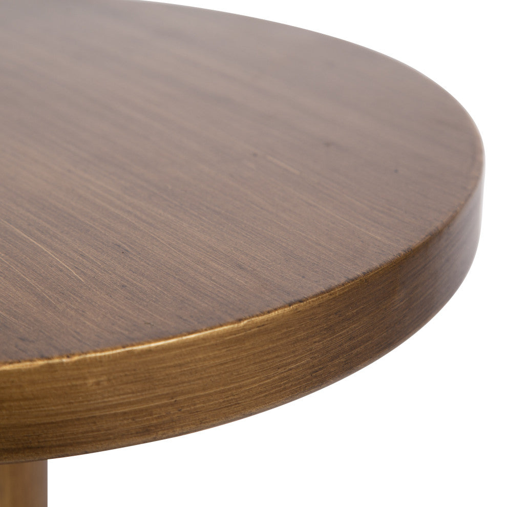 Stratton Pedestal Table, Gold, 13x13x26