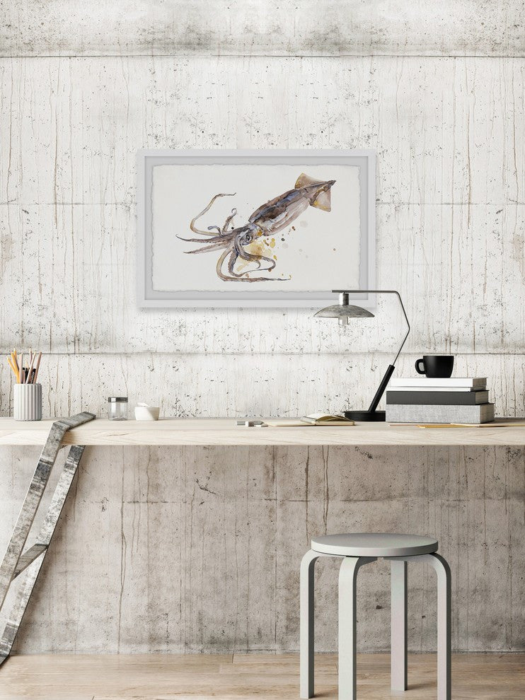 "Big Squid" Framed Painting Print, 30"x20"