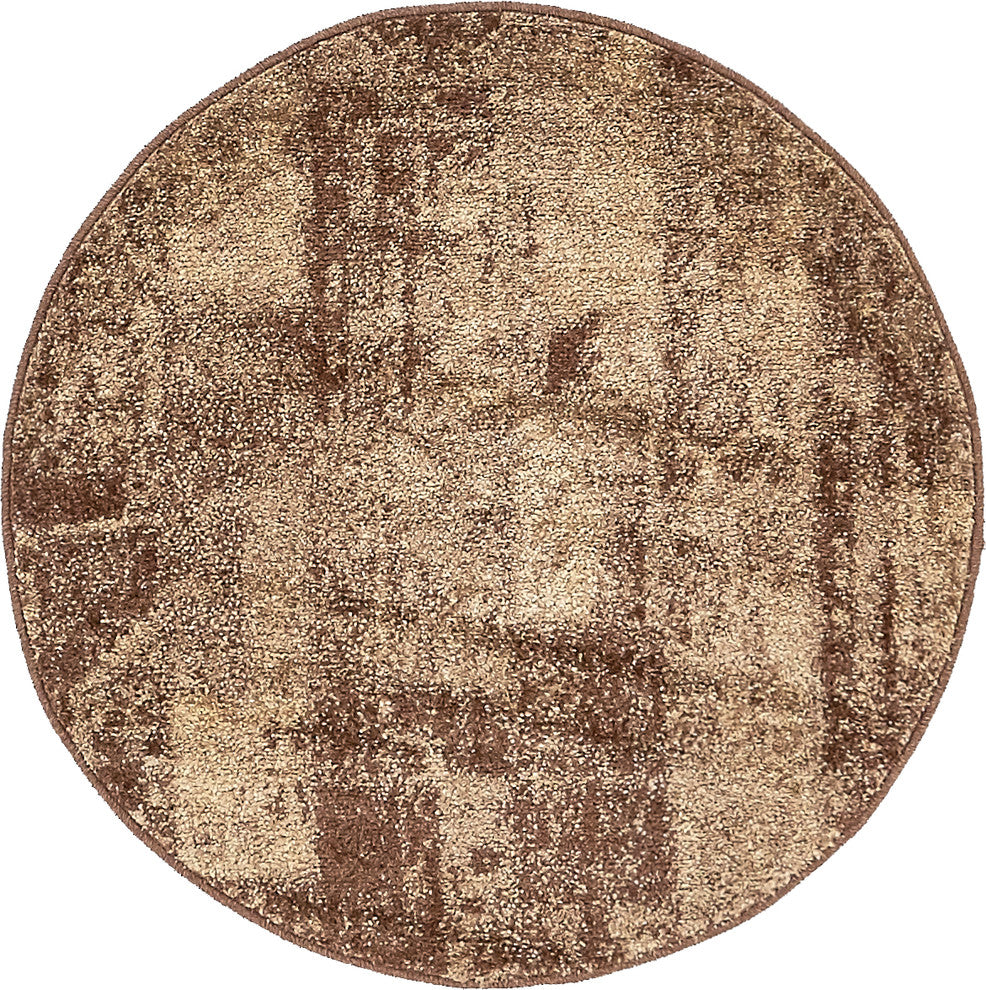 Unique Loom Brown Autumn Plymouth 3'' 3 x 3'' 3 Round Rug