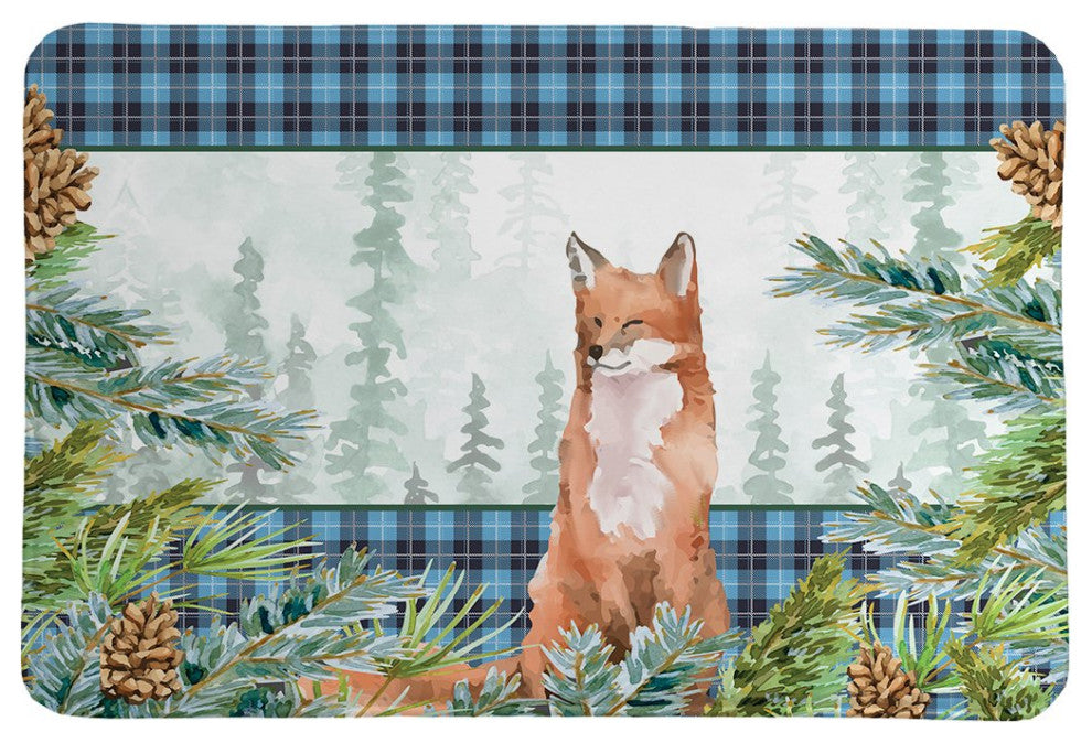 Laural Home Woodland Christmas Fox Memory Foam Rug