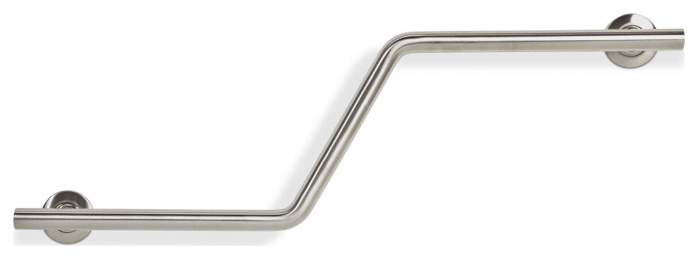 38" Zuma Angled Assist Shower Grab Bar, Satin Stainless, Left-Handed