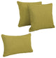 Double-Corded Solid Outdoor Throw Pillows With Inserts, Set of 3, Avocado