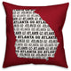 Rust Red Georgia Go Team 16x16 Spun Poly Pillow