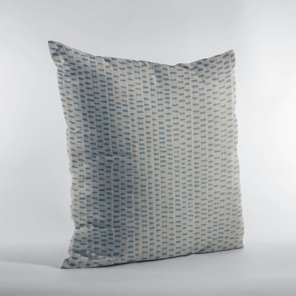 Plutus Blue Punctuation Dot Luxury Throw Pillow, 24"x24"