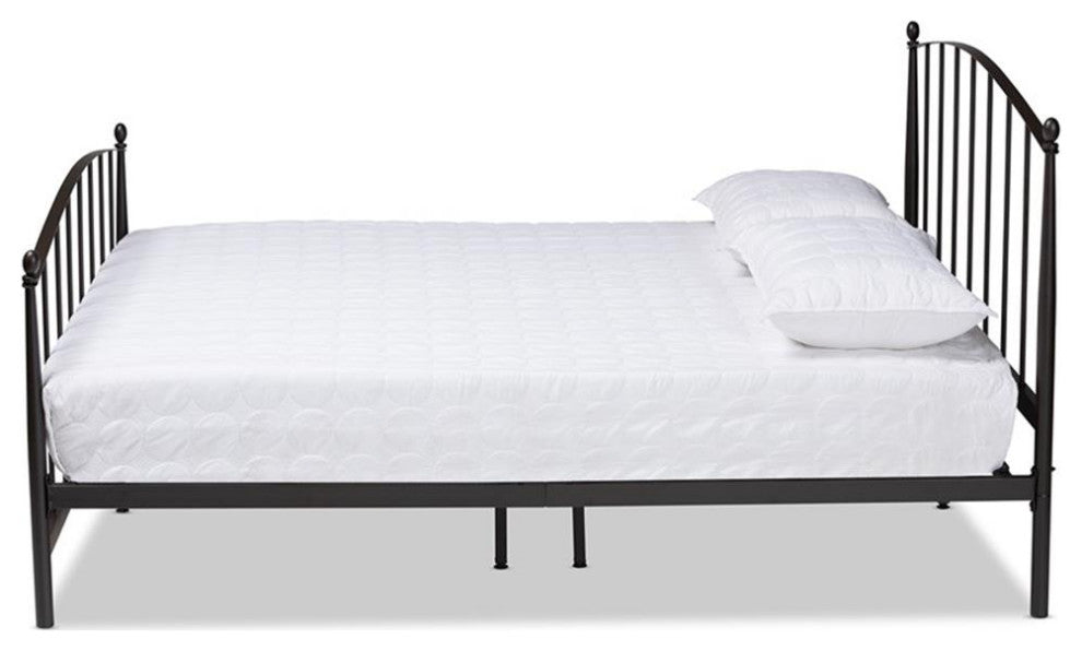 Baxton Studio Lana Black Finished Metal Queen Size Platform Bed