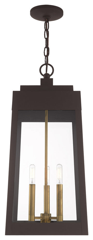 Transitional Outdoor Pendant Lantern, Bronze