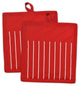 DII Tango Red Stripe Chef Pot Holder, Set of 2