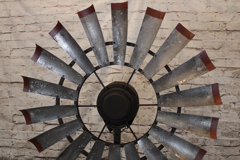 52 Inch Brahman Tinge With Rustic Red Tips Windmill Ceiling Fan | The America