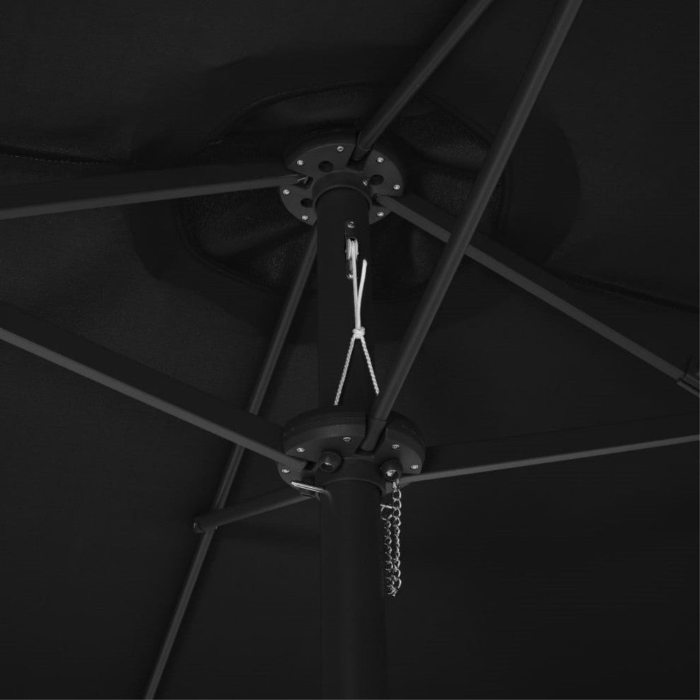 Vidaxl Outdoor Parasol With Aluminum Pole 181.1"x106.3" Black