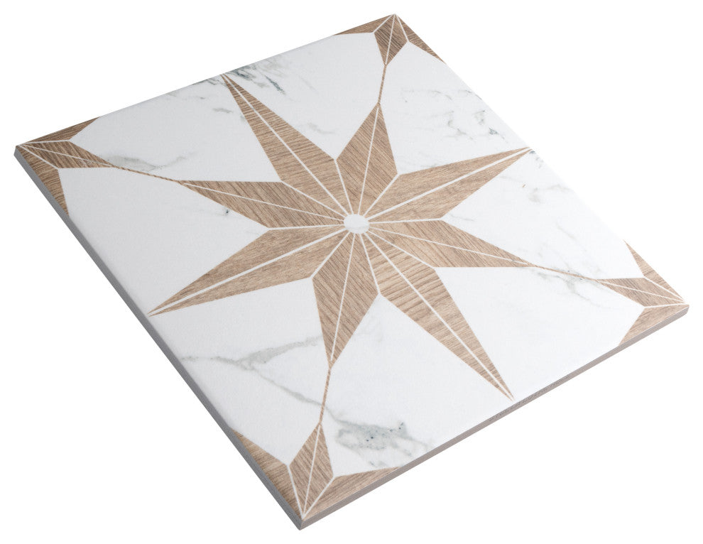 Llama Stella Loire Porcelain Floor and Wall Tile, Noce, Noce