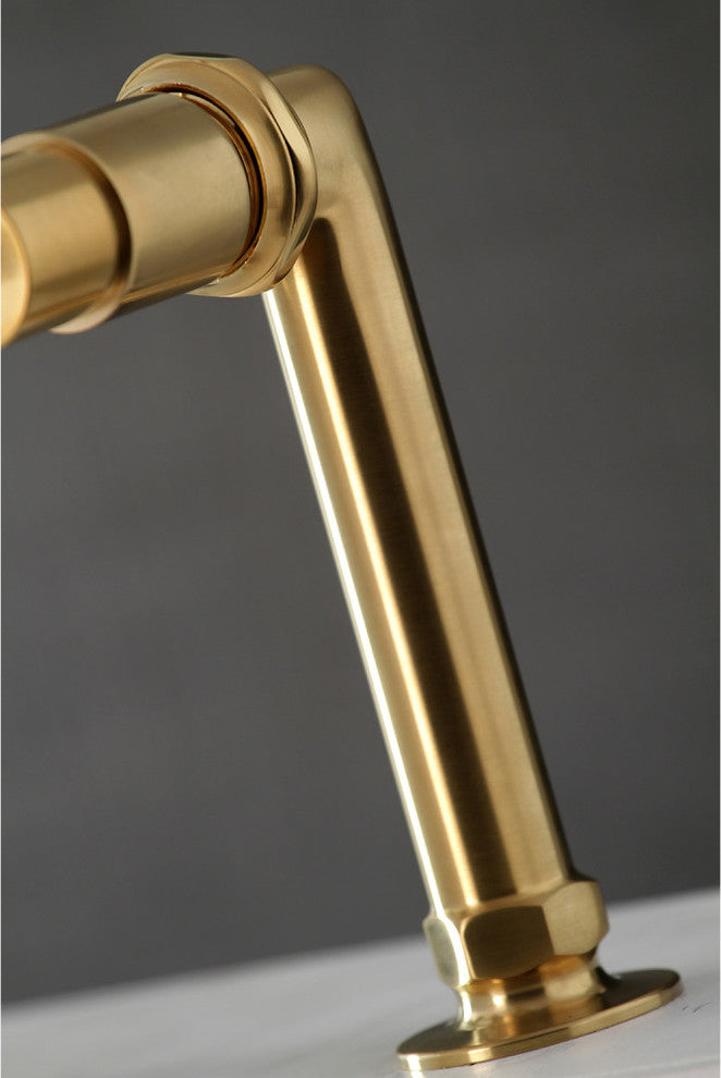 Aqua Vintage 7" Deck Mount Clawfoot Tub Faucet, Brushed Brass