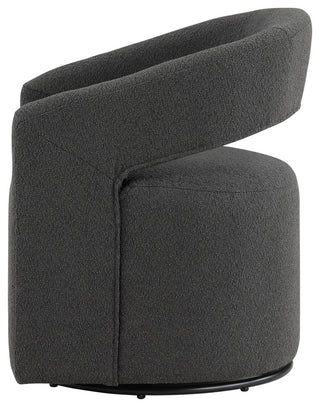 Mindy Boho Boucle Upholstered Swivel Accent Barrel Chair, Gray