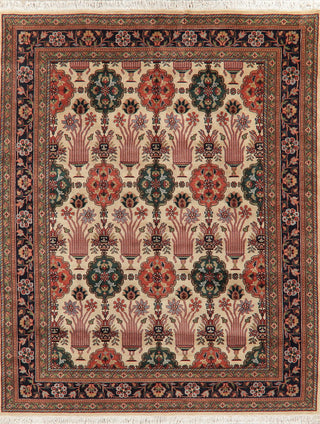 Indian Art&Craft Traditional Oriental Hand-Knotted Area Rug, Beige, 9'11"X8'1"