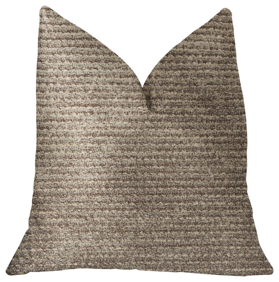 Classy Chic Ivory and Beige Luxury Throw Pillow, 18"x18"