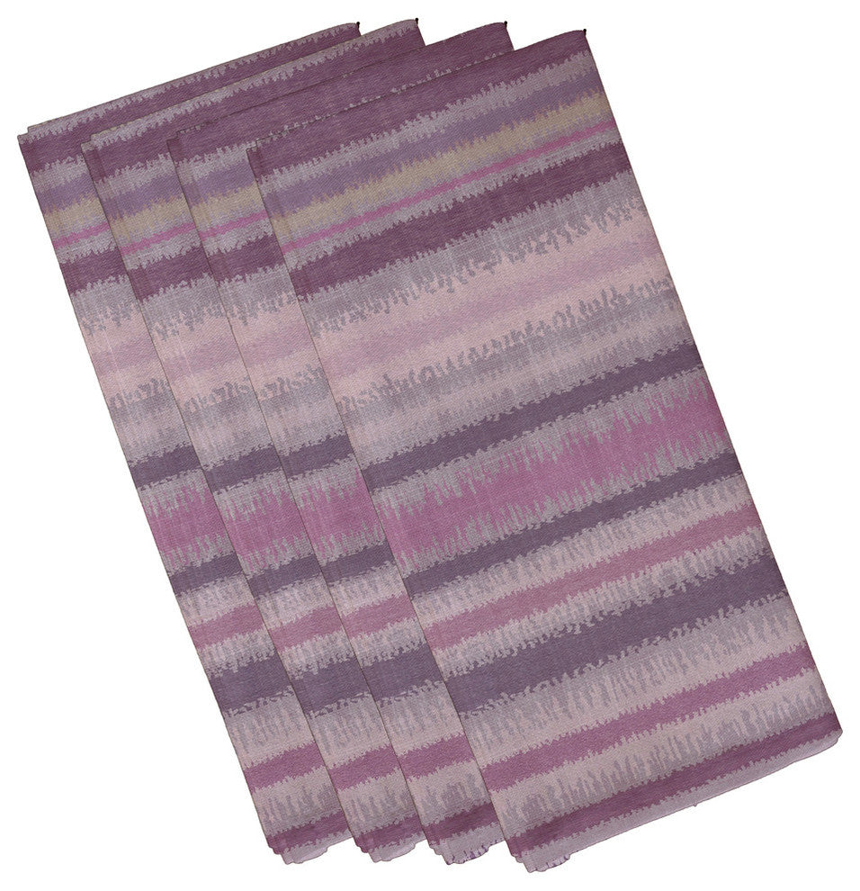 Raya De Agua, Stripe Print Napkin, Set of 4, Lavender