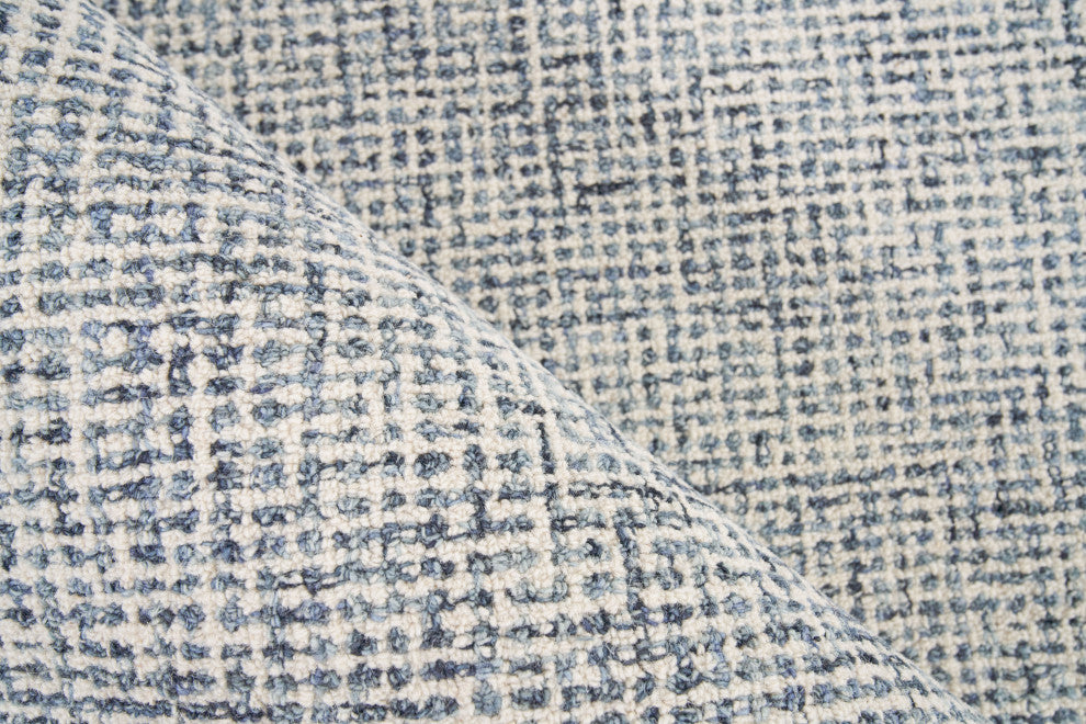 Caprice Handmade Hand-Tufted Wool Dark Blue/Ivory Area Rug, 10'x14'