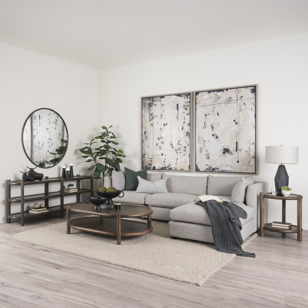 Romi Dark Brown Wood With Bottom Shelf Round Accent Table