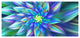 Huge Light Blue Fractal Flower, Large Floral Canvas Art Print, 60"x28"