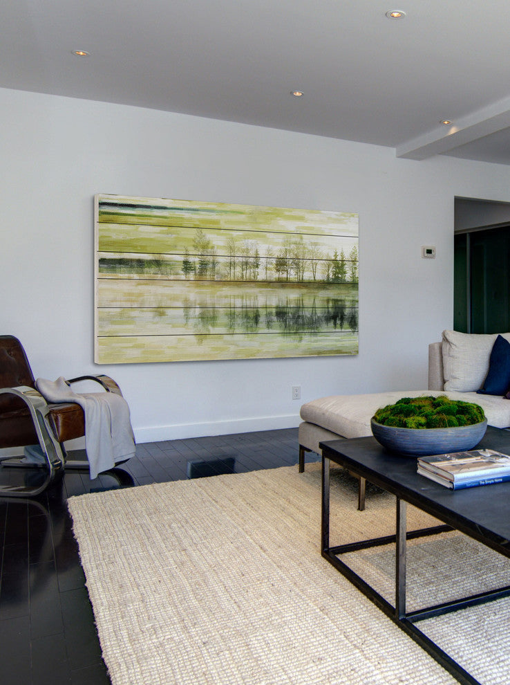 "Tree Tree" Painting Print on White Wood, 24"x12"