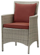 Side Dining Chair and Table Set, Rattan, Wicker, Dark Red Brown, Modern, Outdoor