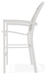 Bazza Sling Balcony Height Stackable Outdoor Stool, Smoke/Warm Gray