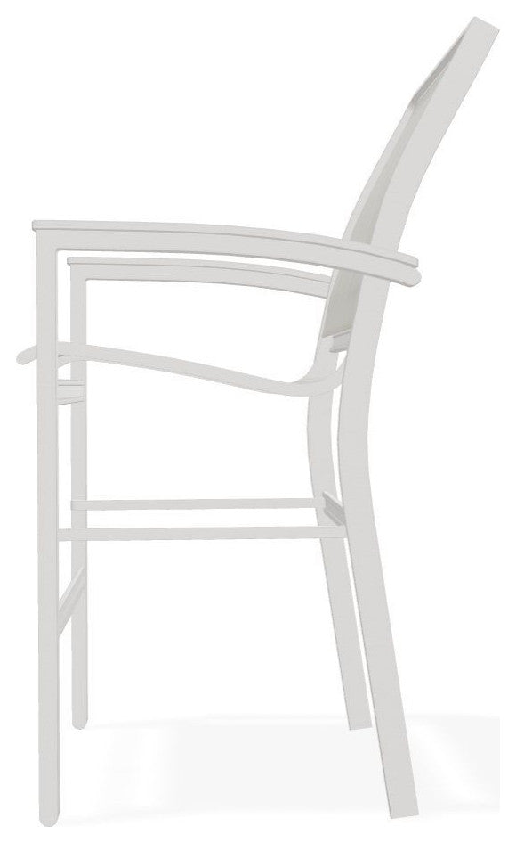 Bazza Sling Balcony Height Stackable Outdoor Stool, Smoke/Warm Gray