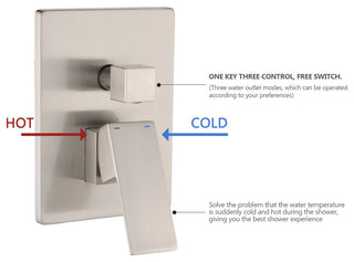 12" Wall Mounted Rainfall Shower System With Tub Spout, Brushed Nickel