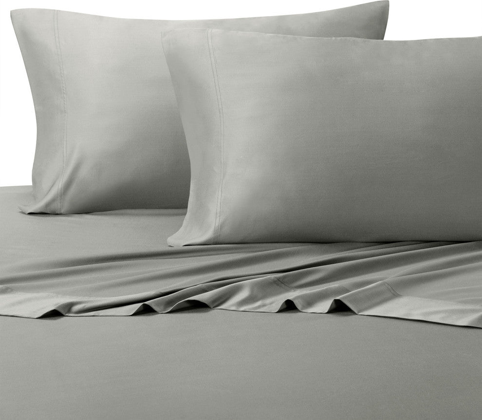 300 TC Silky 100% Bamboo Viscose Sheet Set, Gray, California King
