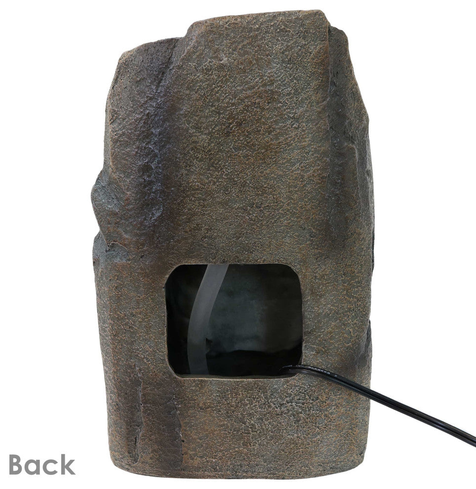 Sunnydaze Stony Rock Waterfall Indoor Tabletop Fountain, 11" Water Feature