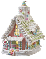 12.5" Battery-Operated Light Up Pastel Gingerbread House