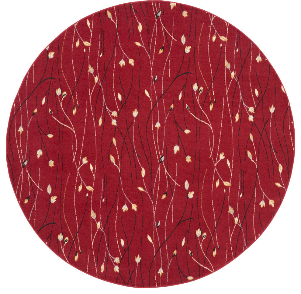Nourison Grafix 8' x Round Red Contemporary Indoor Area Rug
