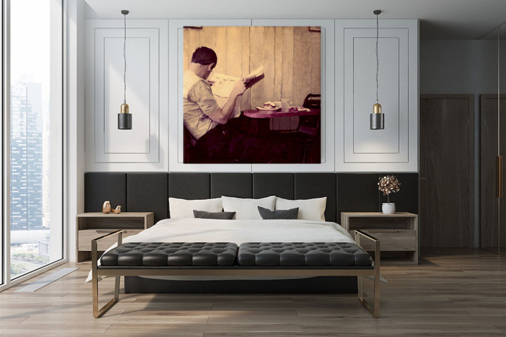 "Reading Man" Fine Art Giant Canvas Print, 54"x54"