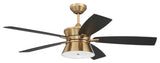 52" Dominick, Satin Brass With Flat Black/Black Walnut Blades