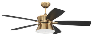 52" Dominick, Satin Brass With Flat Black/Black Walnut Blades