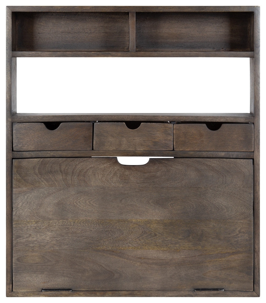 Georgie Wall Hanging Desk, Rustic Brown, 26x6x30