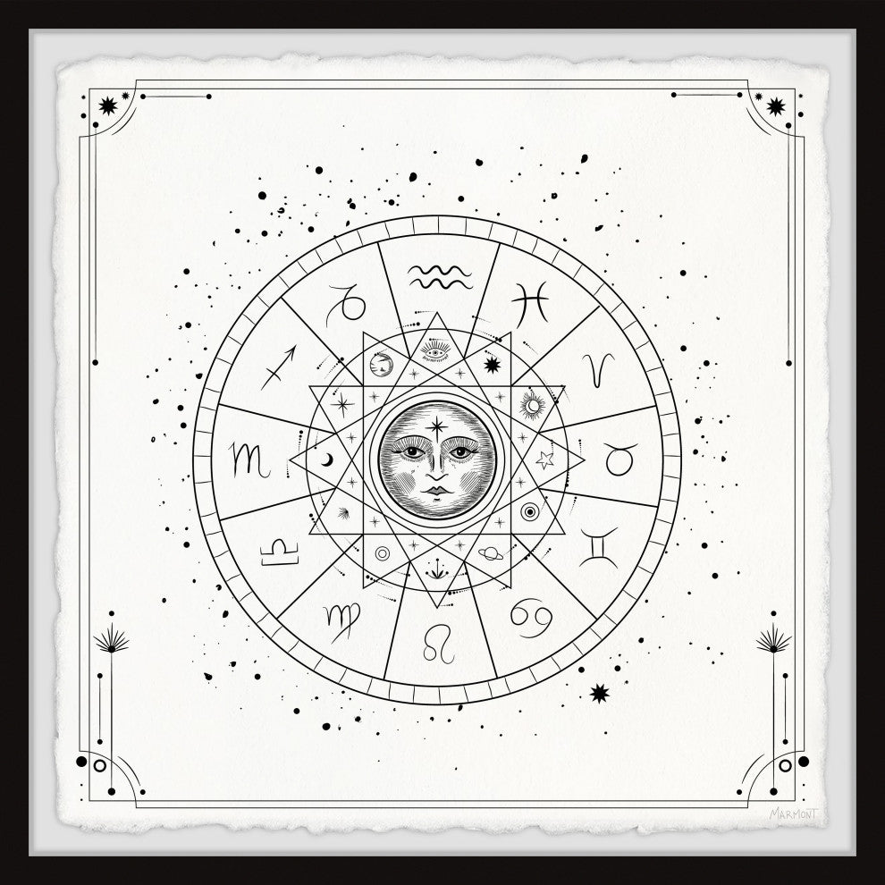 "Horoscope Circle" Framed Painting Print, 18x18